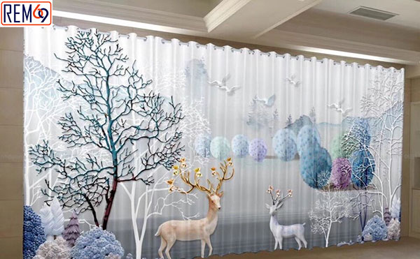 Các mẫu rèm tranh đẹp, Rèm tranh cuốn in 3D siêu nét và chân thực